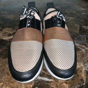 Rose Gold/Nude/Black Tennis Shoes
